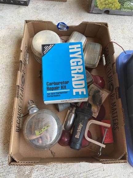 Carburetor repair kit, fog lights, misc