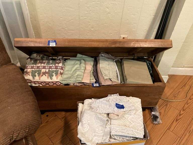 Wooden storage chest - no contents 46x14x17