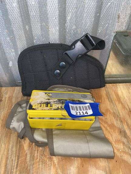 Holster, .490 round ball ammo, soft gun case