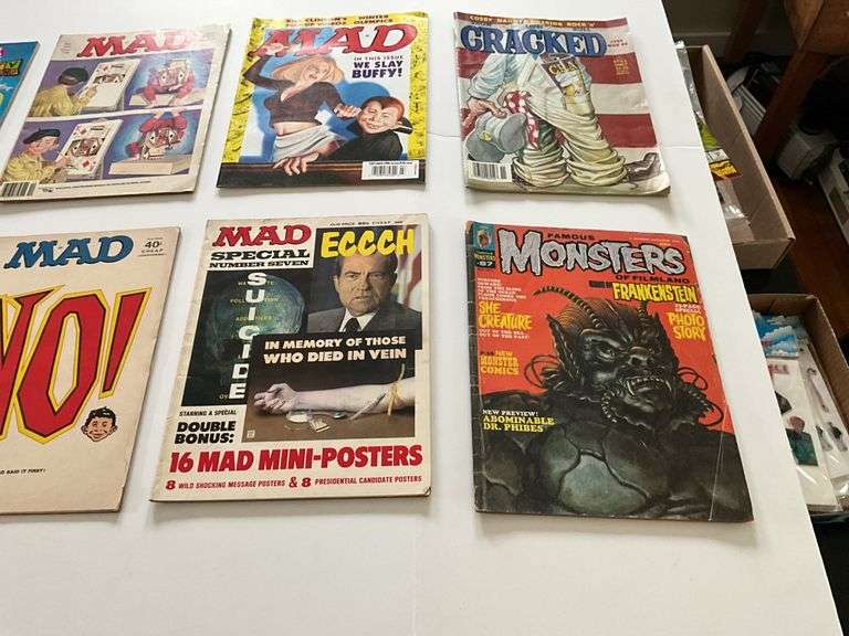 MAD magazines and comic books: Famous Monsters, Cracked