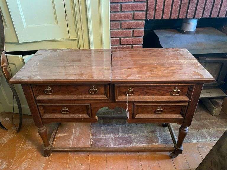 Drexel oak server w/ expanding top 46x19x31