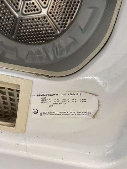 GE dryer model: DBXR463EG6WW