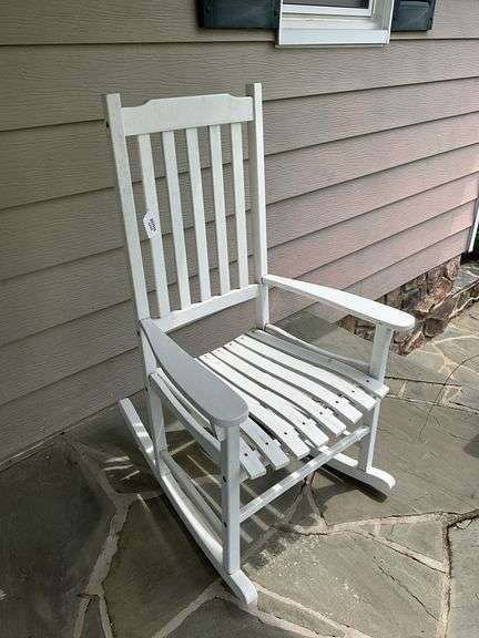 White porch rocker