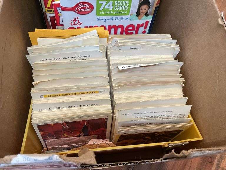 Recipe card files and cooking magazines