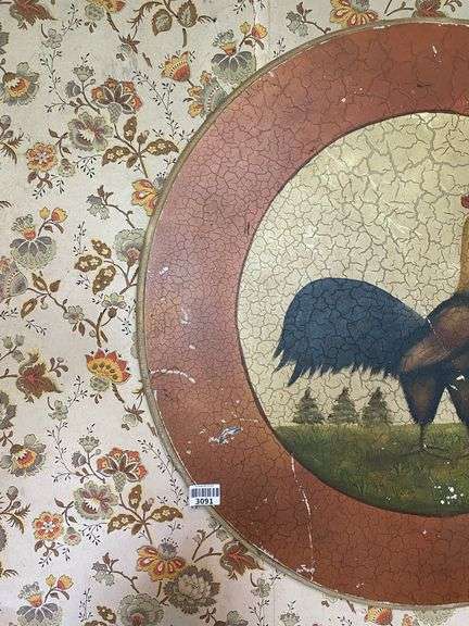 Large country rooster wall plaque 30x30