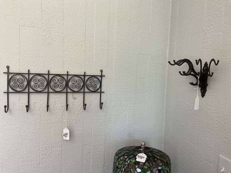 Wrought and cast iron wall hooks - bring tools for removal