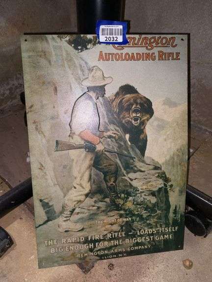 Remington tin advertising sign