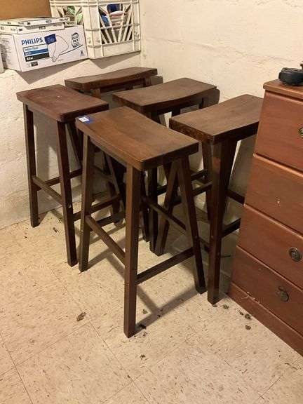 Five wooden bar stools - by the pc take five 29in high