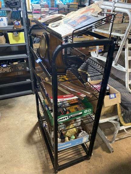 Metal shelf unit - no contents, MUST COME DURING LAST 2 HOURS OF PICKUP FOR THIS ITEM.