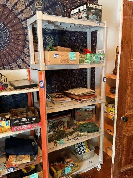 White plastic shelf unit 72 in x 34 in x 14 in - no contents, MUST COME DURING LAST 2 HOURS OF PICKUP FOR THIS ITEM.