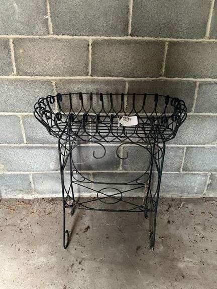 Wrought wire work planter stand