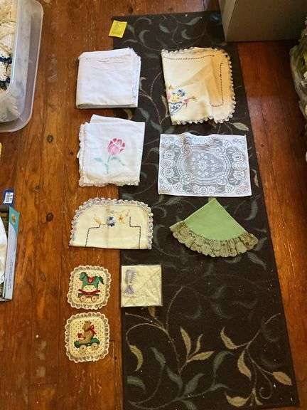 Vintage embroidery, doilies, lace and linens