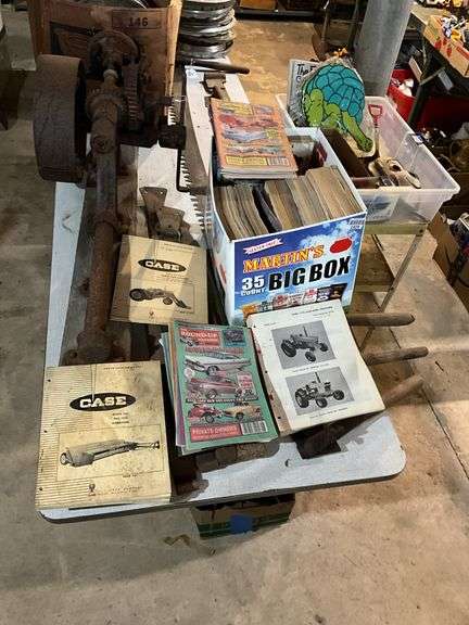 Case tractor catalogs, 1991 Sears catalog, car magazines