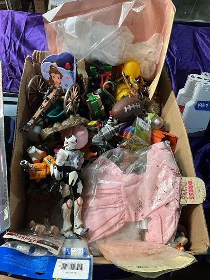 RC Road Hopper w/ box, assorted toy lot and doll dresses