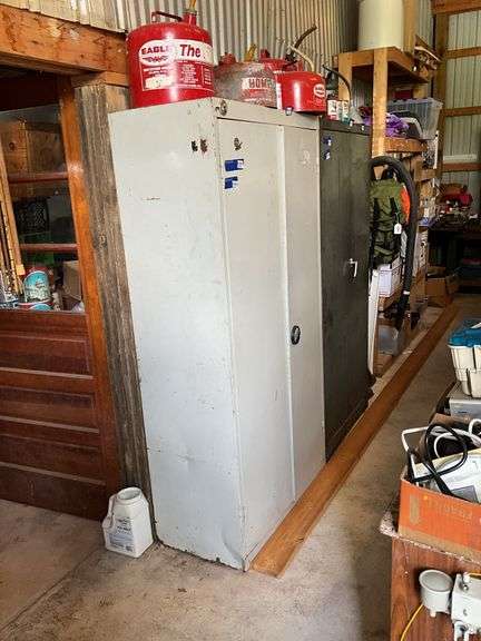 2-door metal storage cabinet - no contents 36x72x18, MUST COME DURING LAST 2 HOURS OF PICKUP FOR THIS ITEM.
