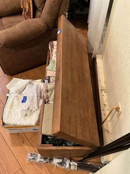 Wooden storage chest - no contents 46x14x17