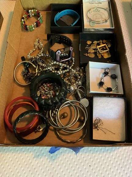 Costume jewelry: bangle and other bracelets, charms, misc