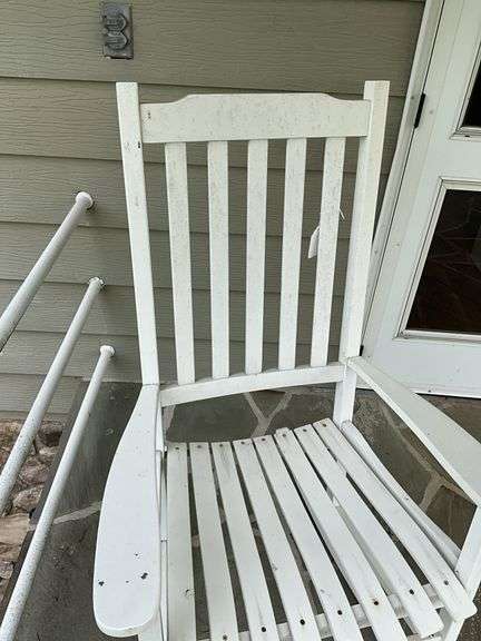 White porch rocker