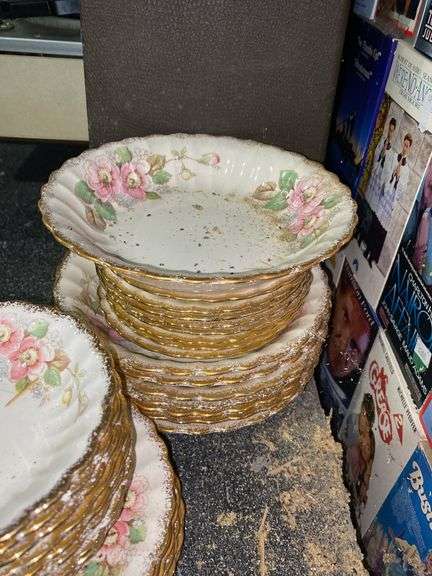 American Limoges China Rose pattern dinnerware