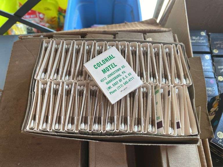 Advertising matchbooks and canisters: Masland Carpets/ Carlisle and Colonial Motel/ Harrisburg
