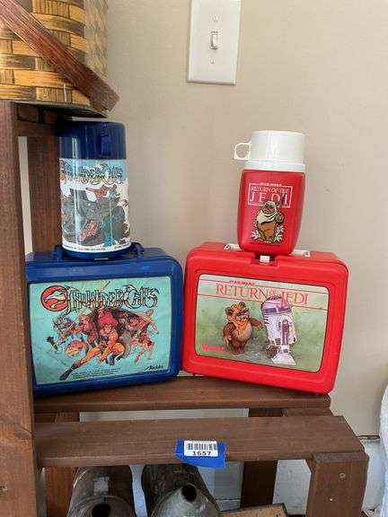 Two character lunchboxes w/ thermoses: Thundercats and Star Wars Return of the Jedi