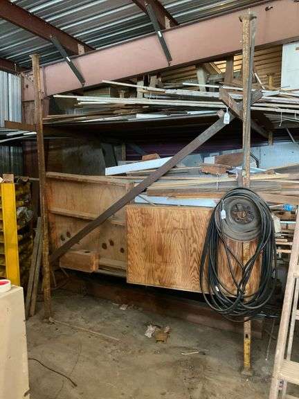 Large metal shelf unit - no contents 9 ft 6 in x 88