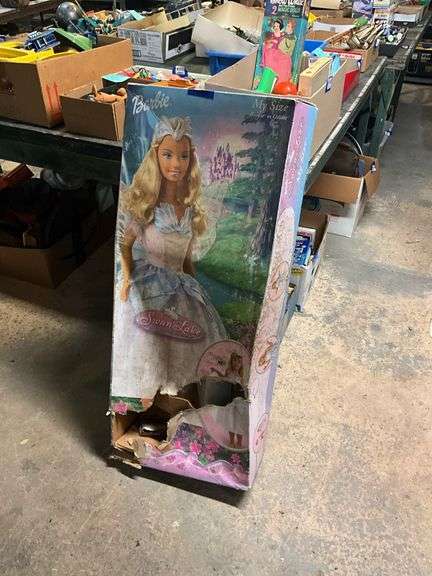 My Size Swan Lake Barbie in box, doll and box show damage