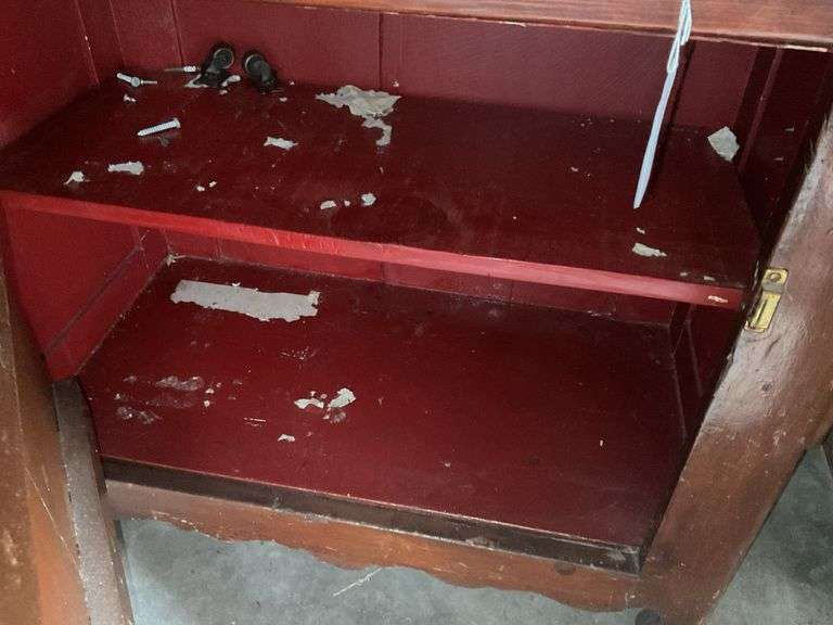 Cottage washstand w/ knotty pine door