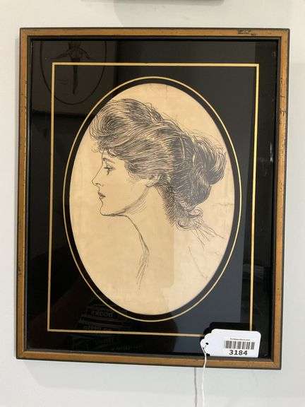 Gibson Girl print, framed 13 X 16