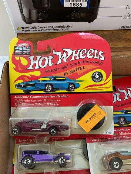 HotWheels 25th anniversary cars in packages