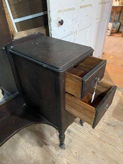 1920s vanity hinged triple mirrors, drop center section 48x18x68