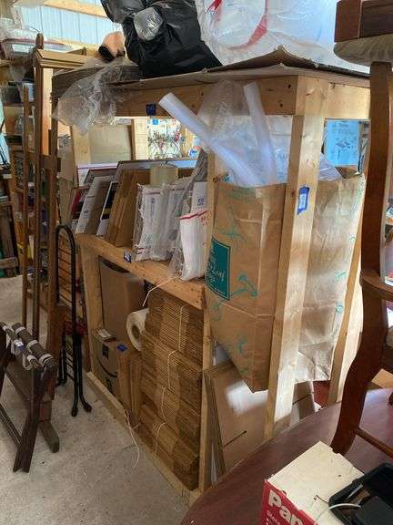 Pine shelf unit - no contents, MUST COME DURING LAST 2 HOURS OF PICKUP FOR THIS ITEM.
