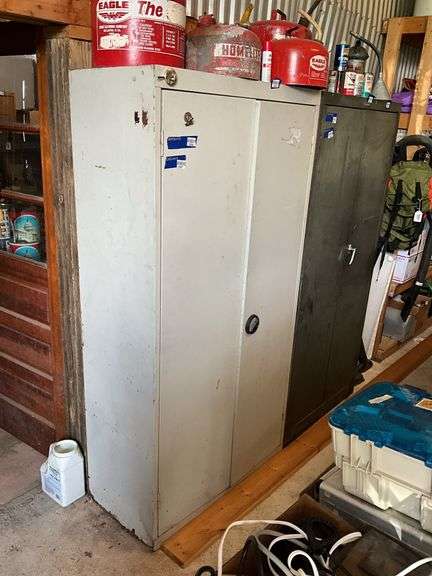 2-door metal storage cabinet - no contents 36x72x18, MUST COME DURING LAST 2 HOURS OF PICKUP FOR THIS ITEM.