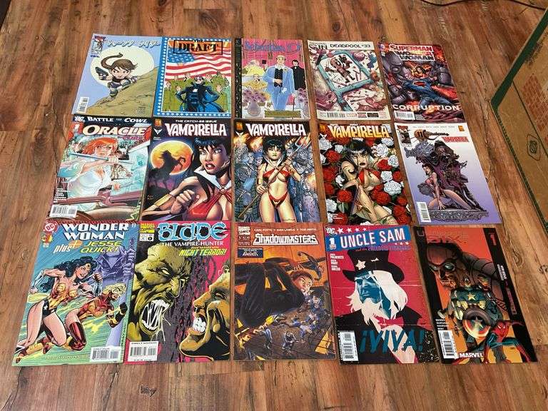 Comic books including: Vampirella, Wonder Woman, Uncle Sam