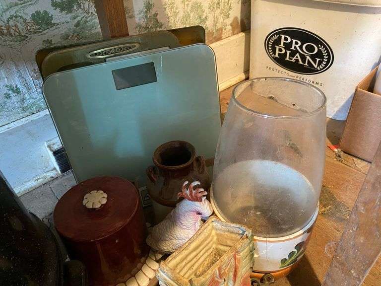 Black & Decker griddle in box, vintage kitchenware, enamel steamer pan, rolling pin, misc