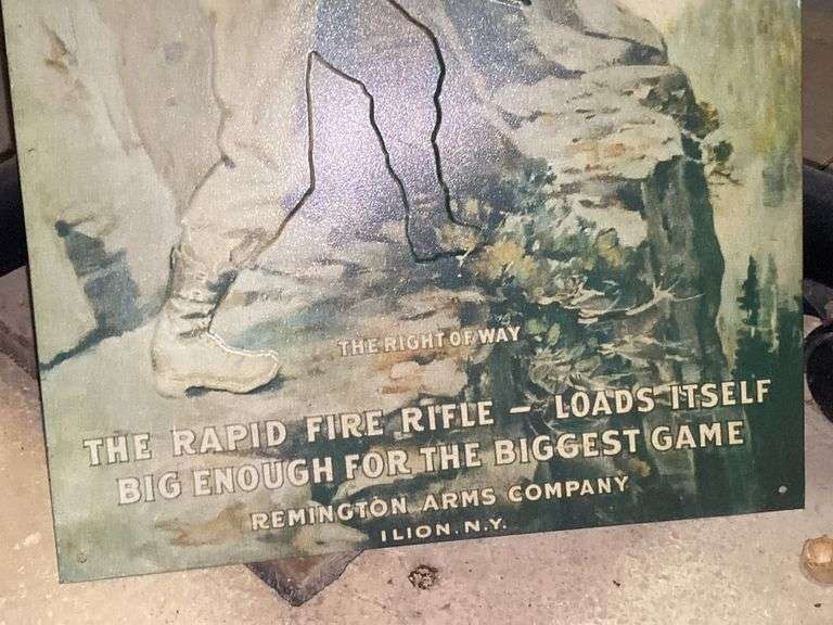 Remington tin advertising sign