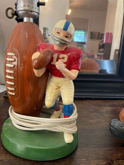 1976 Sears figural football player/football lamp base