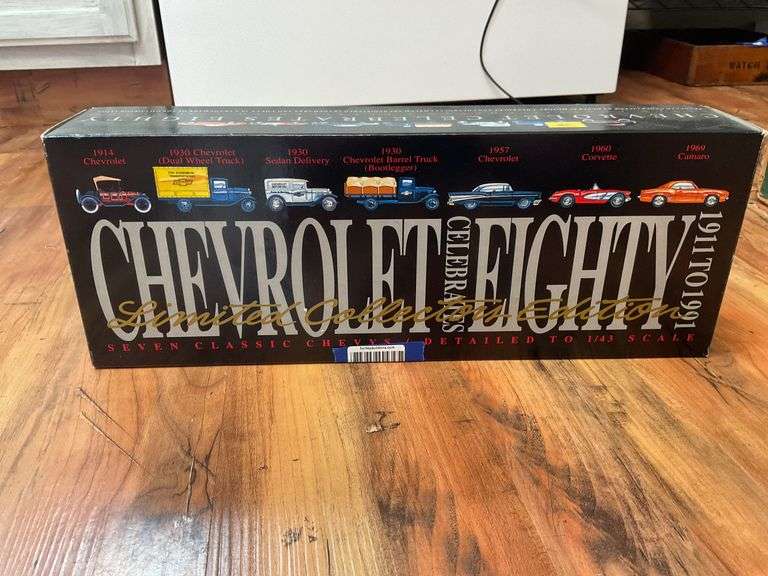 Chevrolet Celebrates Eighty 1911 to 1991 limited edition car model set in box