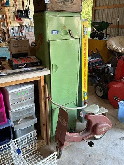 Vintage green metal cabinet
