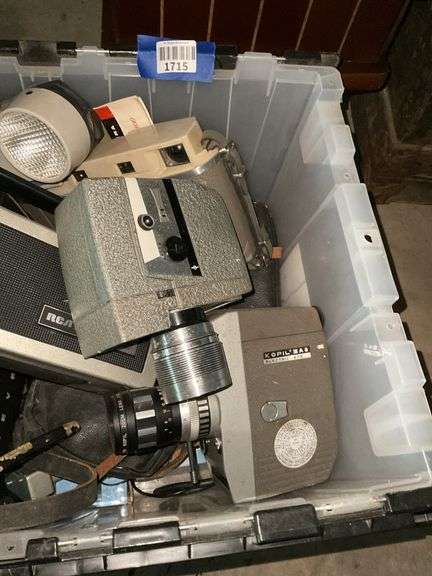 Vintage 8mm movie cameras, and RCA Newvicon video camera, misc cameras
