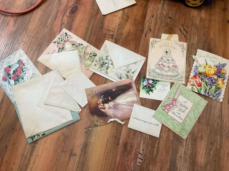 Vintage wedding greeting cards