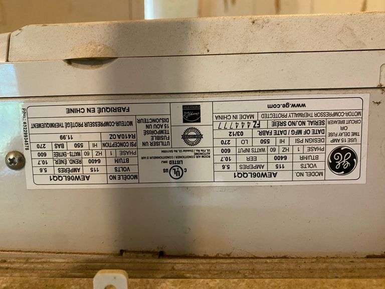 GE 6400BTU window AC unit