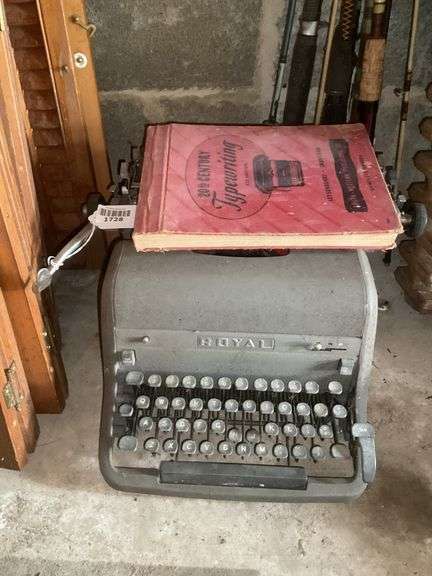 Vintage Royal manual typewriter and typing course book