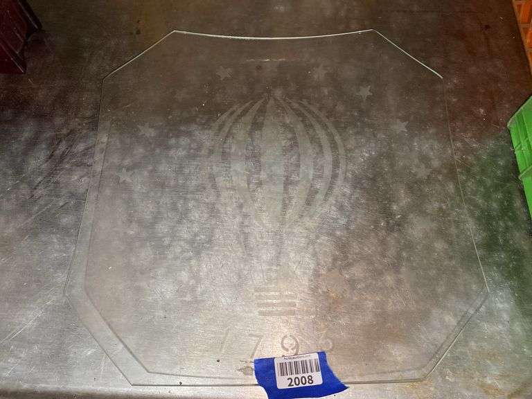1793 hot air balloon etched glass plate