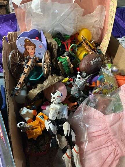 RC Road Hopper w/ box, assorted toy lot and doll dresses