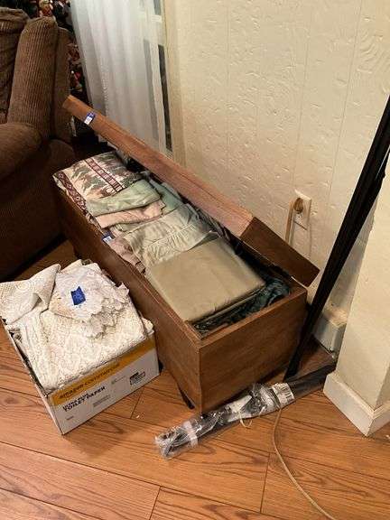 Wooden storage chest - no contents 46x14x17