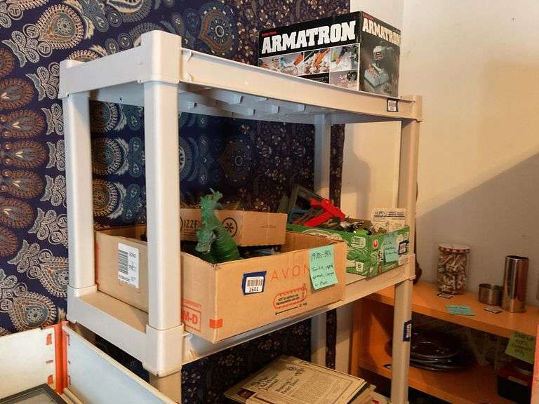 White plastic shelf unit 72 in x 34 in x 14 in - no contents, MUST COME DURING LAST 2 HOURS OF PICKUP FOR THIS ITEM.