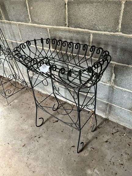 Wrought wire work planter stand