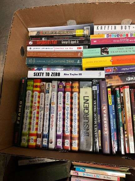 Books: Diary of a Wimpy Kid, Sherlock Holmes, Dr Seuss, children's, misc