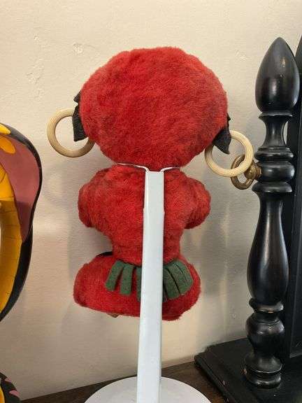 Vintage Bantam red plush toy figure w/ blinker eyes